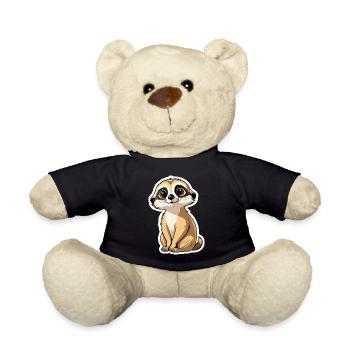 Meerkat Cute Illustration - Teddy Bear - black - Front