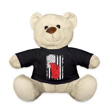 4th of July USA Tuba - Teddy Bear - black - Front
