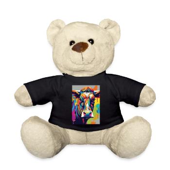 Cow skull colorful - Teddy Bear - black - Front