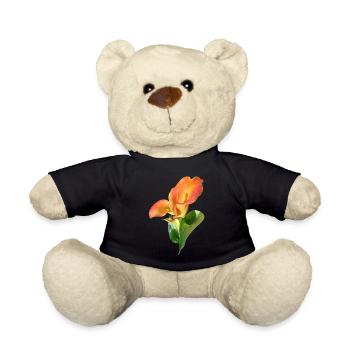 Orange Calla Blossom Magic - Teddy Bear - black - Front
