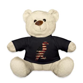 American Flag Eagle Silhouette American Heritage 2 - Teddy Bear - black - Front