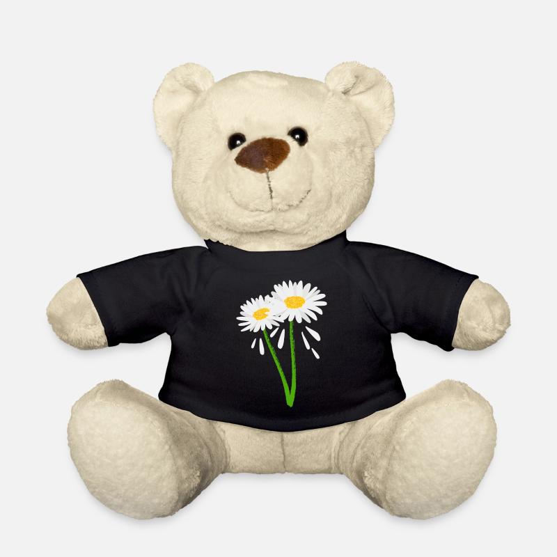 Fleur décorative sur tige verte - Nounours - noir