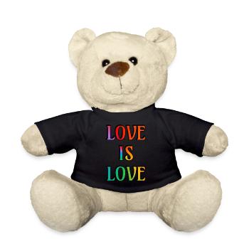 Rainbow Love is Love - Teddy Bear - black - Front