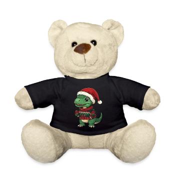 Dinosaur T-Rex Christmas - Teddy Bear - black - Front