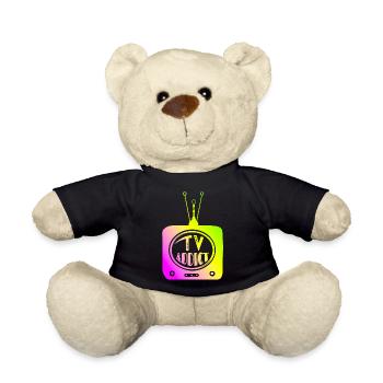 TV Addict - Fernseh süchtig - Teddy - Schwarz - Vorne
