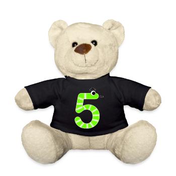 Zahl 5 Schlange Kinder - Teddy - Schwarz - Vorne
