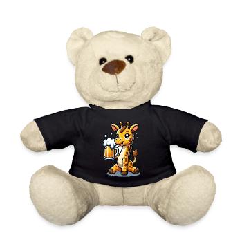 Cute Giraffe Drinking Beer 3 - Teddy - Schwarz - Vorne