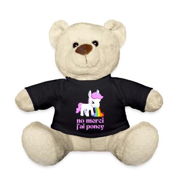 Non merci j'ai poney - Nounours - noir - Devant