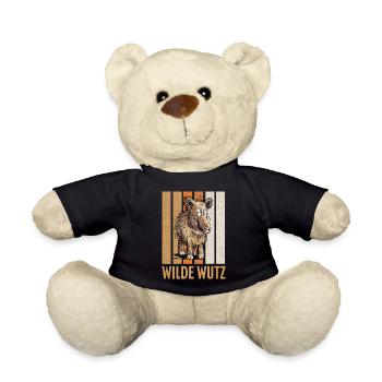 Wilde Wutz Wildschwein Vintage - Teddy - Schwarz - Vorne