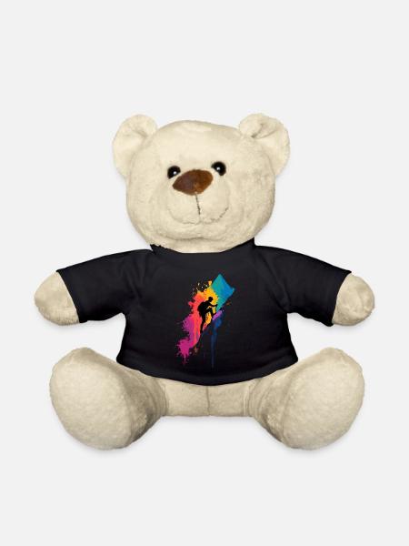 Buntes Bergsteigen Bergsteiger Wandern Klettern - Teddy - Schwarz