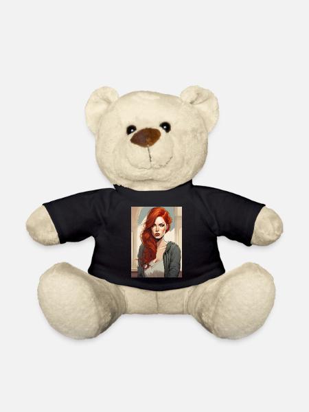 belle femme rousse cheveux roux - Nounours - noir