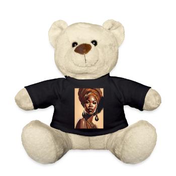 Black beautiful woman Africa - Teddy Bear - black - Front