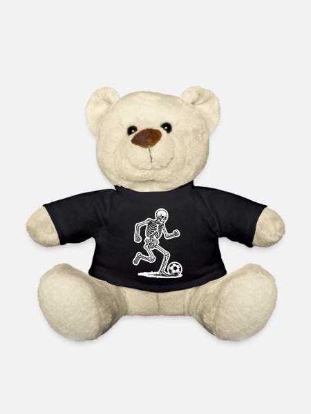 Skeleton Soccer Player - Teddy Bear - black