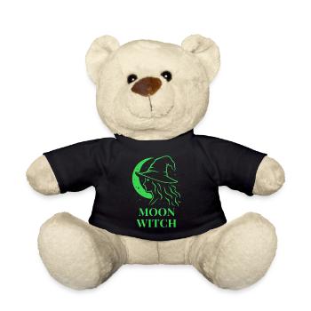 Halloween Moon Witch Silhouette Halbmond in Grün - Teddy - Schwarz - Vorne
