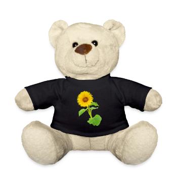 Vibrant Sunflower Yellow Flower Blossoms Late Summer - Teddy Bear - black - Front