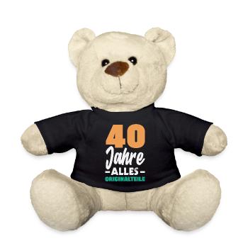 Lustiges 40. Geburtstag Geschenk Geburtstagsshirt - Teddy - Schwarz - Vorne