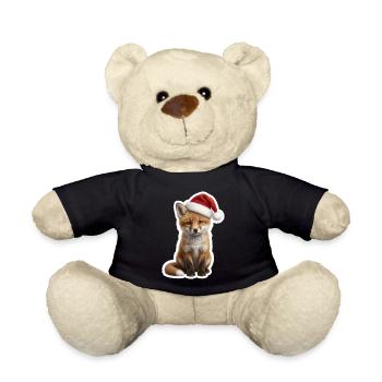Le renard malin attend les cadeaux - Nounours - noir - Devant