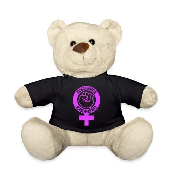 Strong Women Scare Weak Men Confident Feminist - Teddy Bear - black - Front
