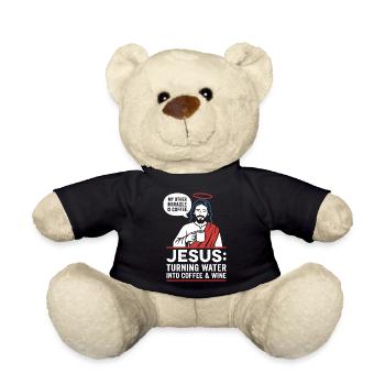 Jesus Kaffee-Wunder Grafik - Teddy - Schwarz - Vorne