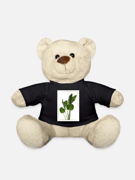 Banana Leaf Tropical Splendor - Teddy Bear - black