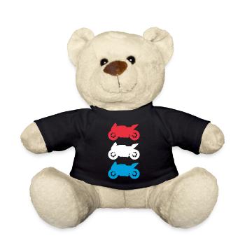 Moto Luxembourg Drapeau Motorsport Biker - Nounours - noir - Devant