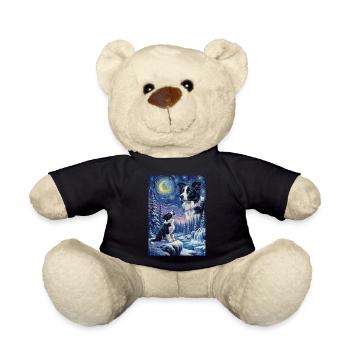 Hurlant au Mème de la Lune Chien Border Collie - Nounours - noir - Devant