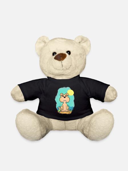 Funny beach dog in watercolor look - Teddy Bear - black