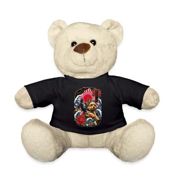 Yorkshire Terrier im Japan Tattoo Stil - Teddy - Schwarz - Vorne