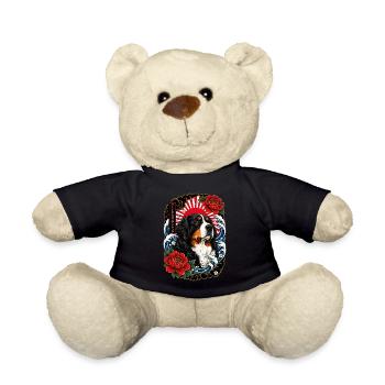 Berner Sennenhund im Japan Tattoo Stil - Teddy - Schwarz - Vorne