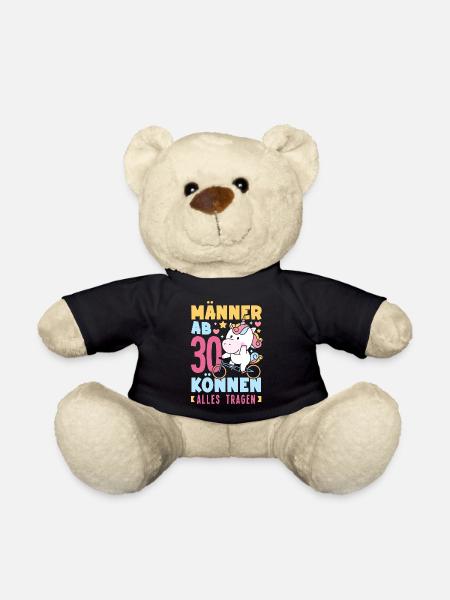Männer Ab 30 Einhorn Humor - Teddy - Schwarz