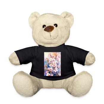 Aquarellfarben pastellfarbene Kirschblüten - Teddy - Schwarz - Vorne