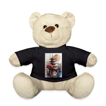 Zen-Sonne-Aquarellpagode - Teddy - Schwarz - Vorne