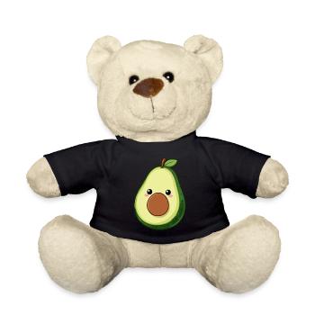 Lustige Kawaii Avocado Geschenk Veganer Vegetarier - Teddy - Schwarz - Vorne