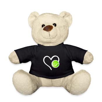 Tennis Heart Tennis Ball - Teddy Bear - black - Front