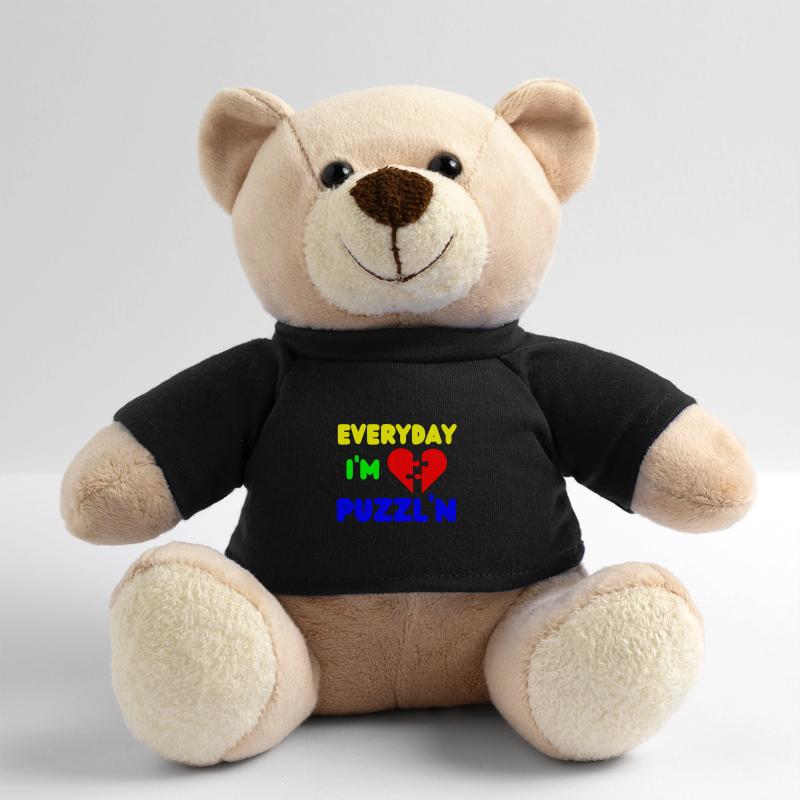 Everyday I'm Puzzl'n Funny Puzzle Solver Teddy Bear