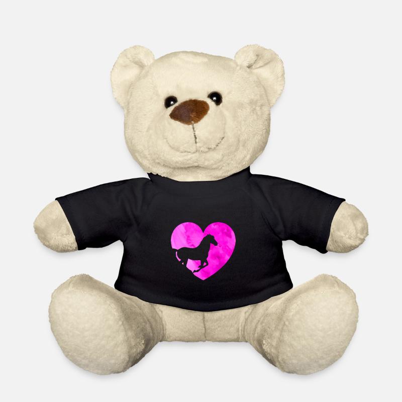 Pferd Herz Reiten Liebe Pferde - Teddy - Schwarz