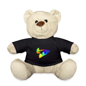 Jet Ski Speed Boat Rainbow Polygon Ships - Teddy Bear - black - Front