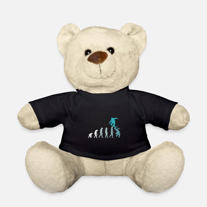 Snowboarder Evolution Snowboarding Winter Sport - Teddy Bear - black