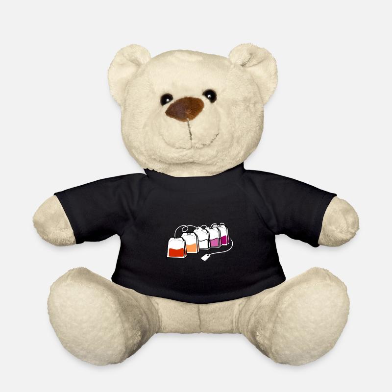 Sachet de thé lesbienne Orange Pink Lesbian Pride - Nounours - noir