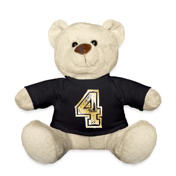 4 Number Gold - Teddy Bear - black - Front