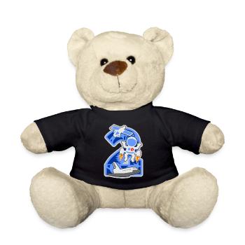 Astronaute 2e anniversaire numéro 2 - 2 ans - Nounours - noir - Devant
