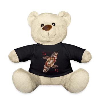 Einhorn Steampunk Kartenspiel Karo Queen Poker - Teddy - Schwarz - Vorne