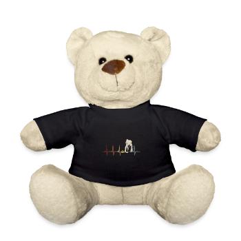 Ice Curling Curler Curling Heartbeat - Teddy Bear - black - Front