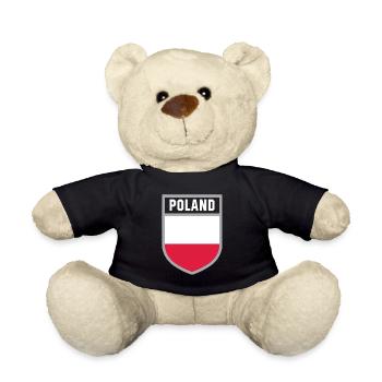 Poland - National flag in the coat of arms - Teddy Bear - black - Front