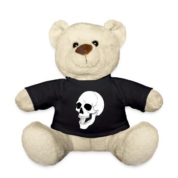 SCHÄDEL SKULL SKELETT TOTENKOPF TOT GRAB HALLOWEEN - Teddy - Schwarz - Vorne