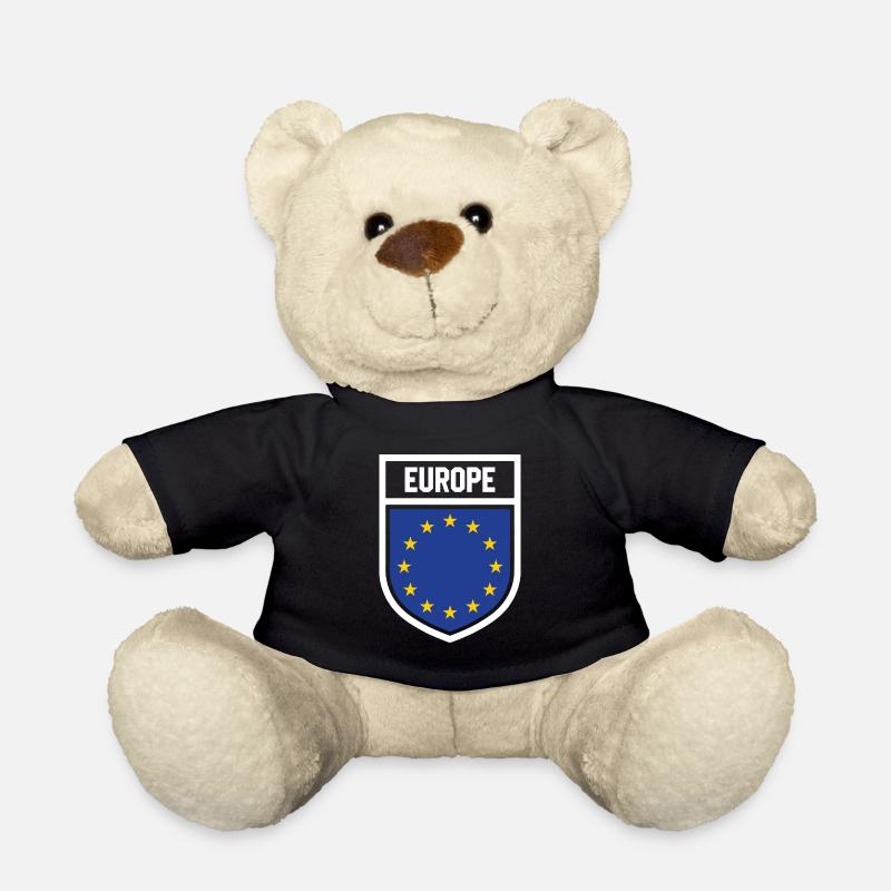 Europa - Nationalfahne im Wappen - Teddy - Schwarz
