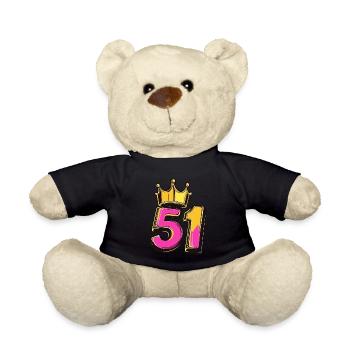 51 Zahl Krone - Teddy - Schwarz - Vorne