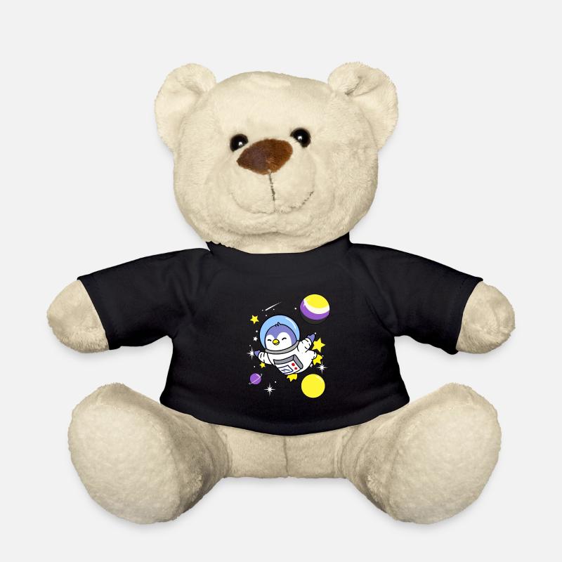 Nichtbinärer Pinguin im Weltall Nonbinary Pride - Teddy - Schwarz