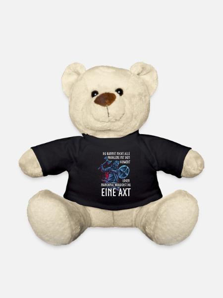 Wikinger, Probleme lösen mit einer Axt - Teddy - Schwarz