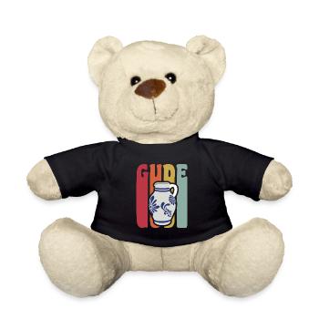 vintage retro Gude Bembel Apfelwein Spruch - Teddy - Schwarz - Vorne